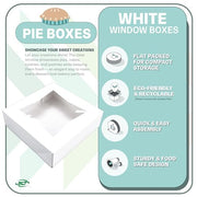 SOUTHERN CHAMPION TRAY 200 / 9" x 9" x 2.5" / White Window Bakery Take Out Containers