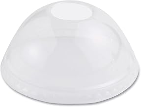 World Centric CPL-CS-12D 100% Compostable Ingeo Dome Lids, for 9Q - 24 oz. Cups, Clear (Pack of 1000)