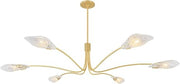 Hudson Valley Lighting Tenafly 6-Light Chandelier | Aged Brass Frame with White Swirl Piastre Glass Shades | Modern Floral-Inspired Chandelier for Dining Room or Entryway | 4906-AGB