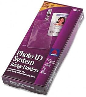 Avery Photo ID Badge Holders BADGE,HLDR PRTRAIT 50,CLR 5392GR (Pack of2)
