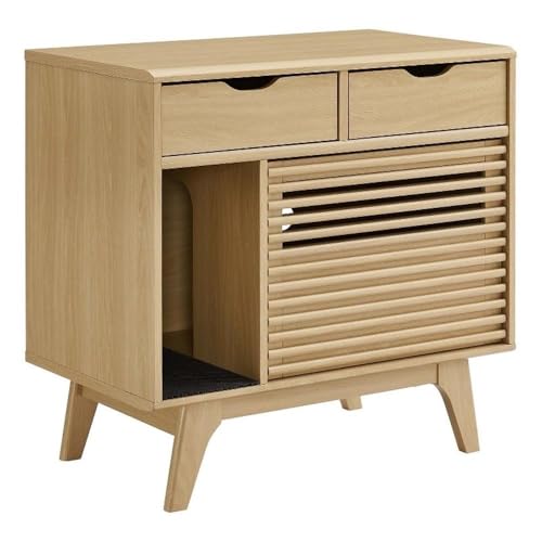 Modway Oak / unspecified / Mid-Century Modern Litter Box Enclosures