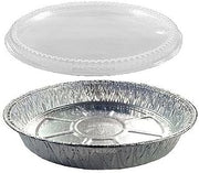 Handi-Foil 9" Round Aluminum Foil Cake Pan w/Clear Plastic Dome Lid Hfa# 307-200 (pack of 100)