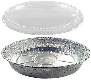 Handi-Foil 9" Round Aluminum Foil Cake Pan w/Clear Plastic Dome Lid Hfa# 307-200 (pack of 100)