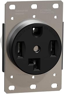 Square D by Schneider Electric Square D X Series 14-30R 125/250V Flush Mount NEMA Dryer Outlet, 30 Amp, Matte Black