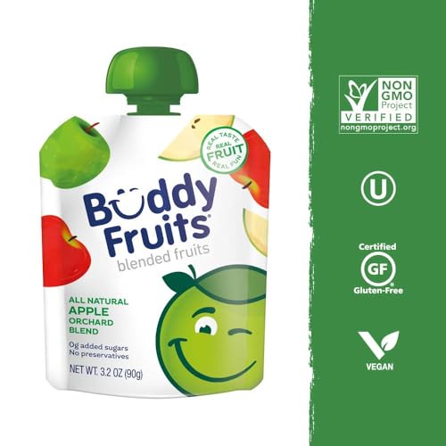 Buddy Fruits Apple / 3.2 Ounce (Pack of 18) / White Applesauce