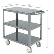 Steel Utility Cart w/2 Shelves by Global Industrial – Alloy Steel, Gray, Model GWC-2S-1830