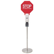 Floor Standing Hand Soap Dispenser by HUBERT – Plastic, White, Model 699whitestand