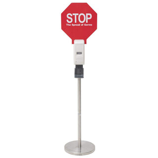 Floor Standing Hand Soap Dispenser by HUBERT – Plastic, White, Model 699whitestand