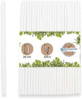 GREENBOX Paper Drinking Straws 20 cm Straw 5 mm Diameter I Drinking Straw Biodegradable I White Straws Vertically Rolled I Party Drinking Straws for Cocktails I Paper Straws Pack of 250