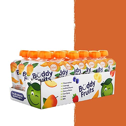 Buddy Fruits Mango, Banana & Passion Fruit / 3.2 Ounce (Pack of 18) / 18 Applesauce