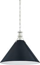 Hudson Valley Lighting MDS352L-PN/DBL Painted No. 2-1 Light Pendant - 17.5 Inches Tall and 21 Inches Wide - Polished Nickel/Darkest Blue