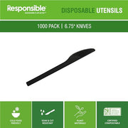 Responsible Products 6.75" Knives Black (1000 Count) / Black / Modern Knives