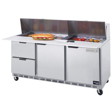 Beverage-Air Commercial Food Prep Tables 72" by Beverage Air – stainless_steel, Model SPED72-18C-2