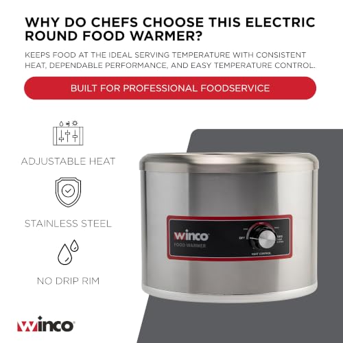 Winco 11 Quart / 750 W / Steel Food Warmers