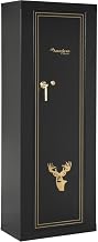 Furnifact Black Gun Metal Storage Cabinet with Steel and Wood Construction, Contemporary Design, Durable Build, for Office or Home Use