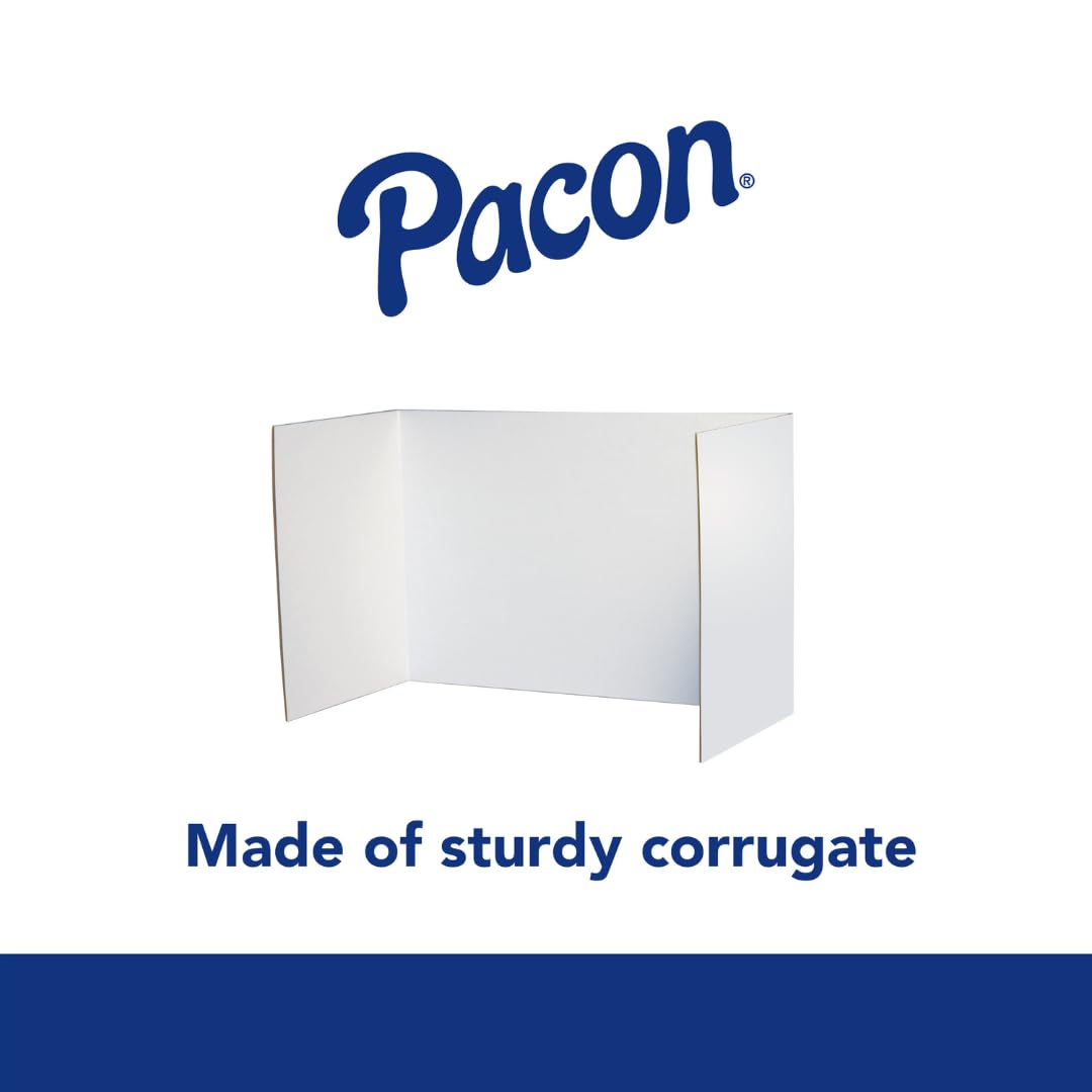 Privacy Board Protectors by Pacon – 48" x 16", Cardboard, White, 24 Boards, Pack of 6, Model P3782