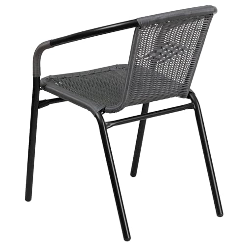 Flash Furniture Clear/Gray / Table + 4 Chair / Round Table + 4 Chairs Bistro Sets