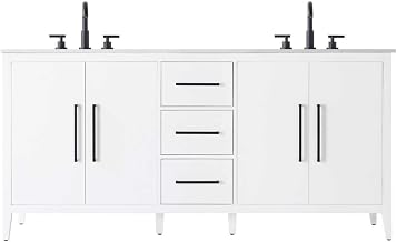 Elegant Kitchen and Bath 72" Double Bathroom Vanity in White