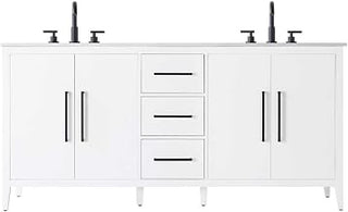 Elegant Kitchen and Bath 72" Double Bathroom Vanity in White