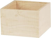 CAL-MIL 22313-4-71 Modular Blonde Box 6"x 6" x 4". Made of Maple Wood