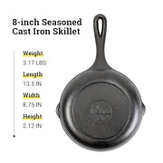 Lodge 8" (Pack of 2) / Black / 375.0 milliliters Skillets