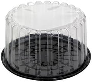 Deep Plas Cake Cntnr 8In W/Dome Lid Bla/Cle 2/50