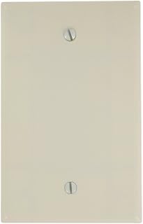 Leviton 80514-A 1-Gang No Device Blank Wallplate, Midway Size, Thermoset, Box Mount, Almond