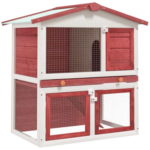 vidaXL Red / 37.0"L x 23.6"W x 38.6"H / Abstract Outdoor Pens & Hutches