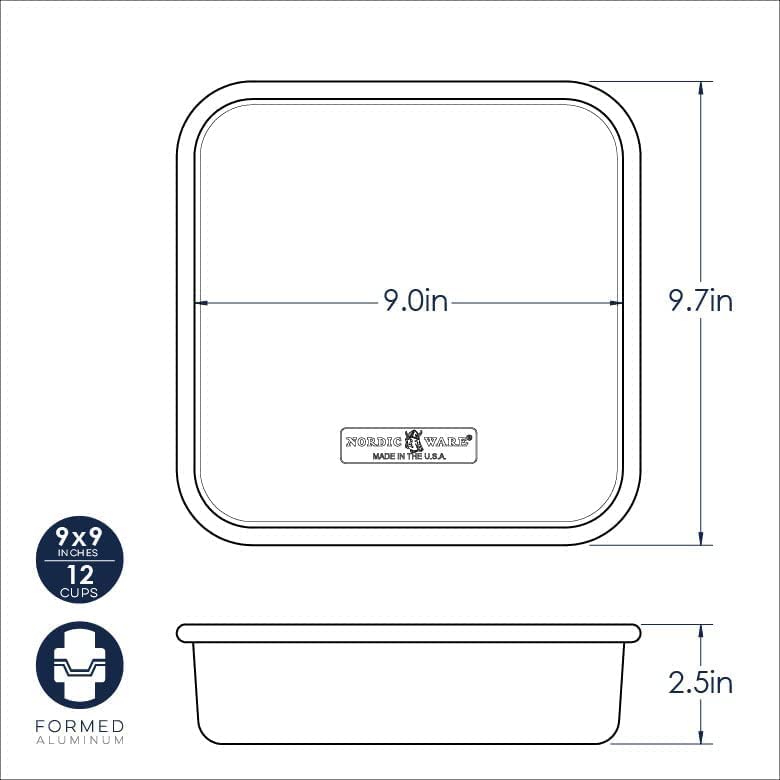 Nordic Ware Aluminum / 9 x 9 (Pack of 4) / Square Pan Square & Rectangular