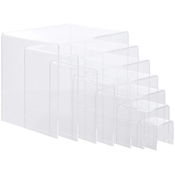 Clear Acrylic Risers Set of by AARCO DISPLAY PRODUCTS – Acrylic, Clear, Pack of 7, Model 1046