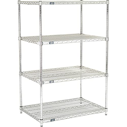 Quick Adjust Wire Shelving 48 x 18 x 54 - Poly-Z-Brite by Global Industrial – Alloy Steel, Model 18485AZ