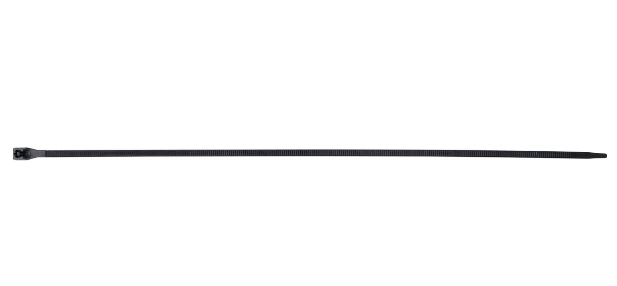 nVent 14 in. Double Lock Cable Ties by Gardner Bender – 100 Pack, Nylon, Uv Black, Model 46-315UVB