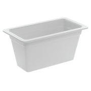 Serving Bowl Display Bowl 1/3 Size White Melamine - 12 1/2 L x 6 3/4 W x 6" H by HUBERT – Melamine, White, Model H0028-WHITE