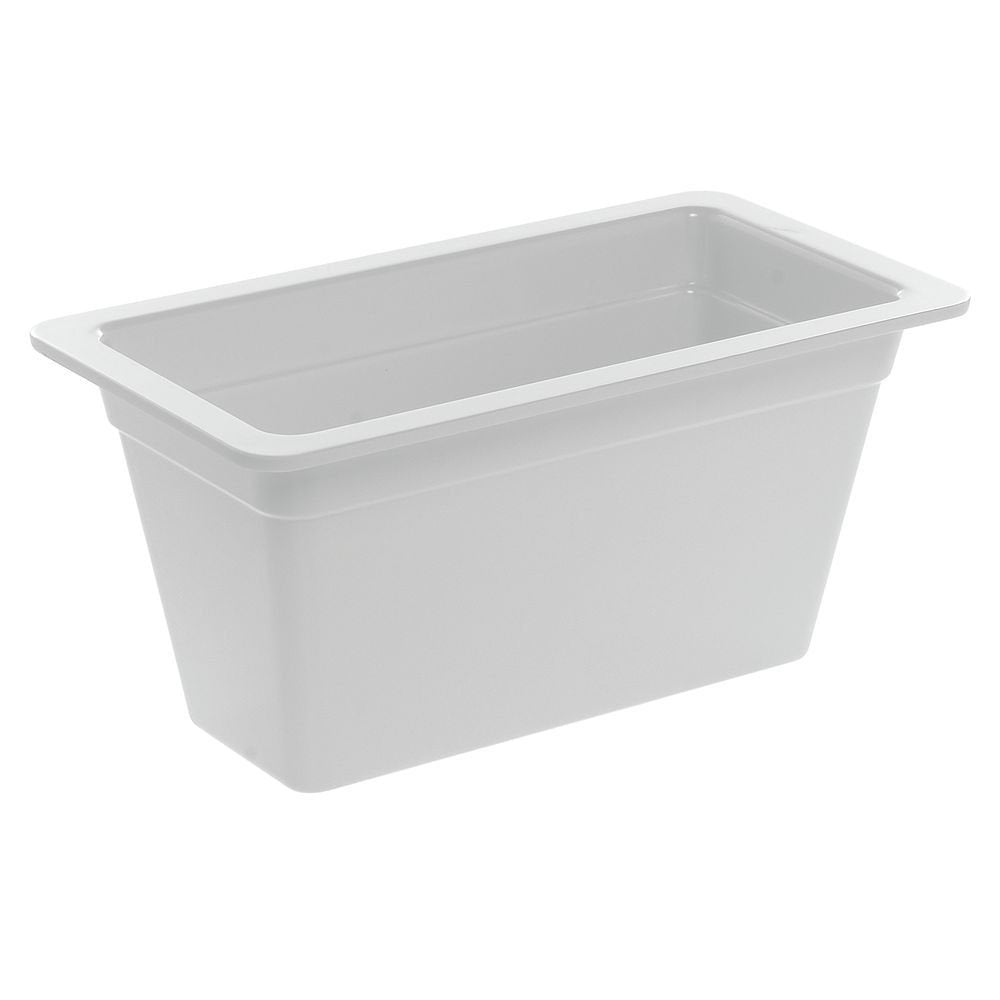 Serving Bowl Display Bowl 1/3 Size White Melamine - 12 1/2 L x 6 3/4 W x 6" H by HUBERT – Melamine, White, Model H0028-WHITE