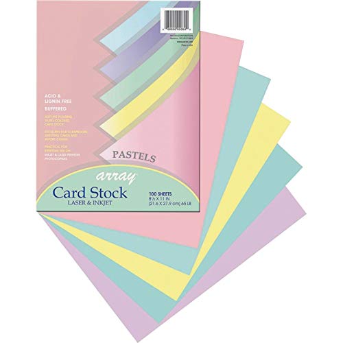 Pastel Card Stock by Pacon – 100 Sheets, Paper, Assorted Pastel, Model PAC101315