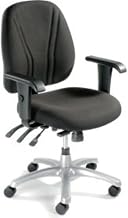 Global Industrial 8-Way Adjustable Ergonomic Chair with Arms, Fabric Upholstery, Black