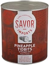 Savor Imports Pineapple Tidbits in Natural Juice, No. 10 Can, 6 Per Case