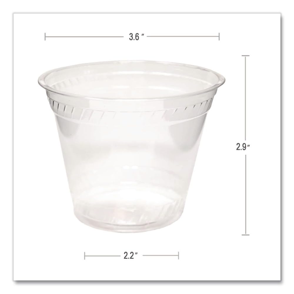 Greenware GC9OF 9-Ounce Capacity 3.6-Inch Top Width by 2.2-Inch Bottom Width 2.8-Inch Height Clear Polylactic Acid Old Fashioned Drink Cup 50-Pack (Case of 20) – Drinking Cup