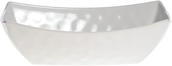 HUBERT Melamine Serving Bowl with Hammered Finish - 12 3/4"L x 6 3/4" W x 4"H