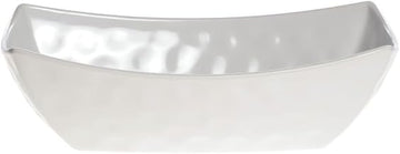 HUBERT Melamine Serving Bowl with Hammered Finish - 12 3/4"L x 6 3/4" W x 4"H