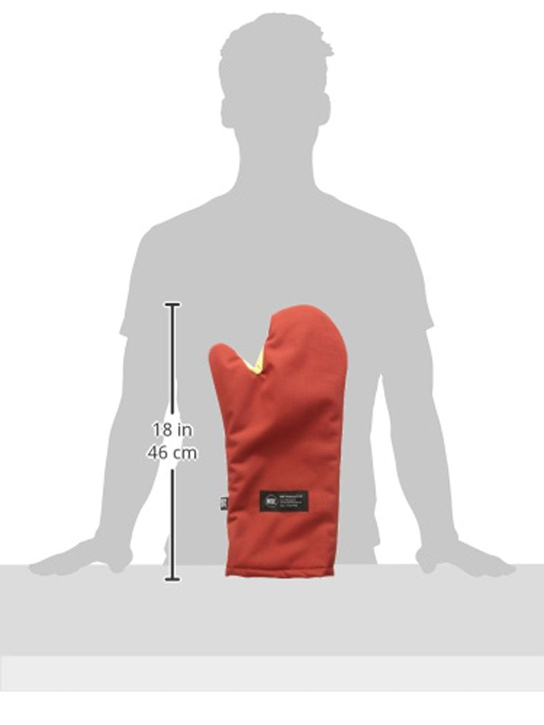 Cool Touch Conventional Oven Mitt Heat Protection up to 500° F by San Jamar – 17", wool, kevlar, Magnet, Red, Model CTC17