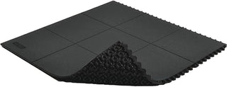NoTrax Industrial Anti Fatigue Mat Interlocking Floor Tiles - Black 3'x3' Modular Standing Pad Puzzle Mats Designed for Custom Stress Mats for Standing at Work - 1 Tile - Natural Rubber - 556S0033BL
