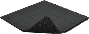 NoTrax Industrial Anti Fatigue Mat Interlocking Floor Tiles - Black 3'x3' Modular Standing Pad Puzzle Mats Designed for Custom Stress Mats for Standing at Work - 1 Tile - Natural Rubber - 556S0033BL