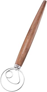GEFU NEDO Whisk | Dough Stirrer with Stainless Steel Loops & Walnut Wood Handle | Ideal for Bread Dough, Pasta, Pancakes, Environmentally Friendly, Ergonomic