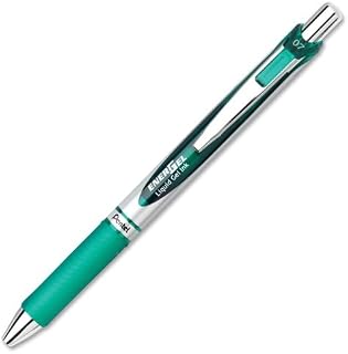 Wholesale CASE of 25 - Pentel EnerGel Liquid Steel Tip Gel Pens-Gel Pen,Retractable,Metal Tip,.7mm,Refill.,Green Barrel/Ink