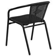 Flash Furniture Black / Set of 2 / Contemporary Patio Dining Chairs