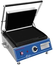 Sandwich Grill single countertop 14''x10'' by Globe – Stainless Steel, Metallic, Model GSG1410