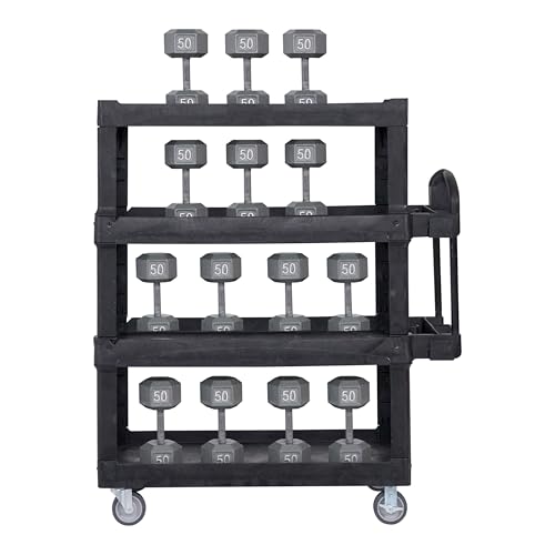 Rubbermaid Commercial Products Black / Large / 4-Shelf Service Carts