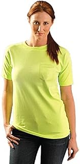 OccuNomix LUX-300P-04S Classic Cotton Safety Shirt with Pocket, Small, Lime