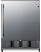 Summit 27” Refrigerator by Summit Appliance – 26.75x23.25x36.88, 4.98 cubic_feet, In Description, Stainless steel/Black, Model FF27BSSCAS